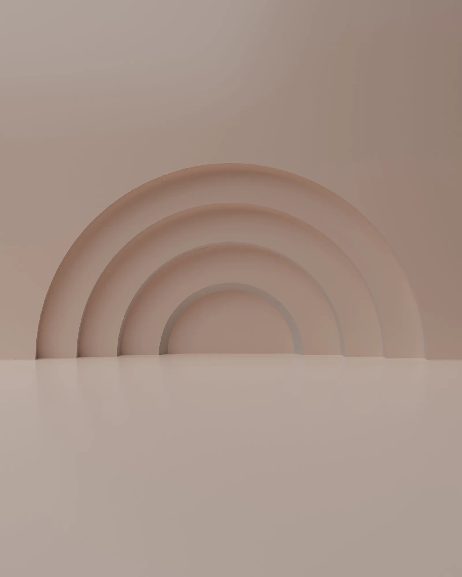 Concentric arches in warm light