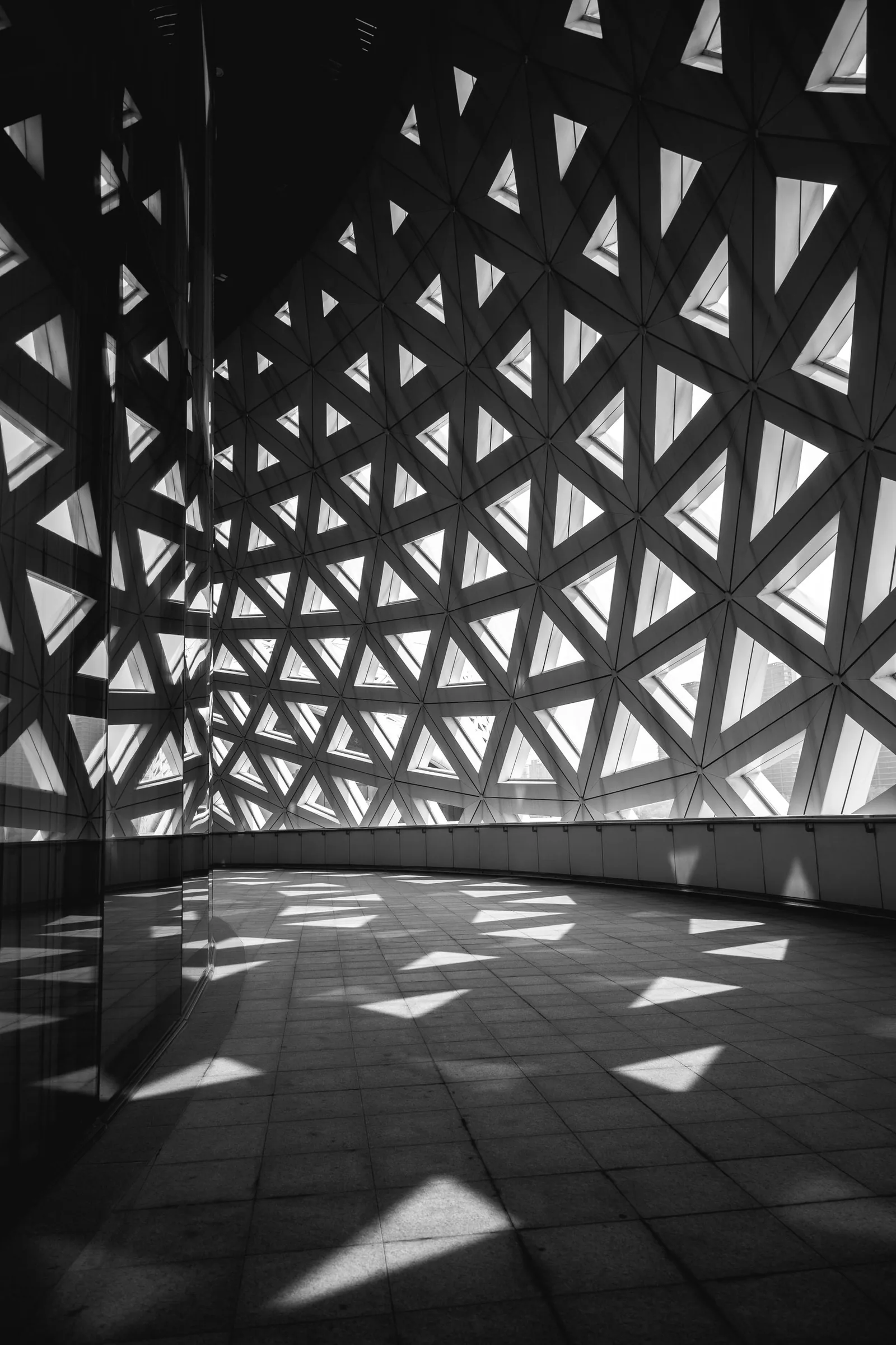 Geometric ceiling pattern