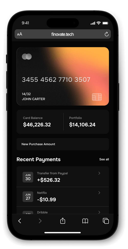 Finovate Dashboard with Balance