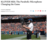 International Business Times article on the KLOVER MiK parabolic mic, published July 25, 2025