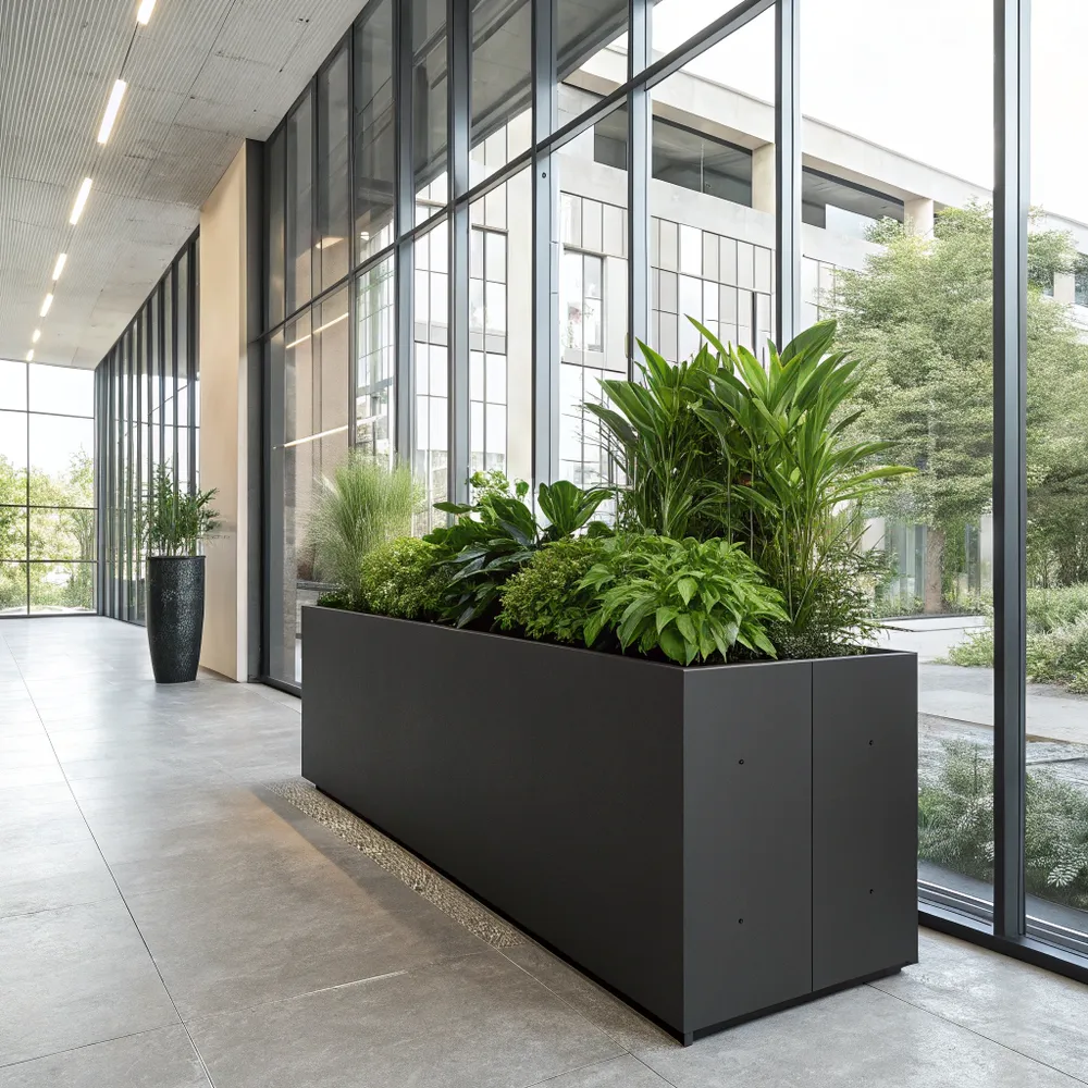 Modern planter boxes for sustainable buildings Environ Metal Designs