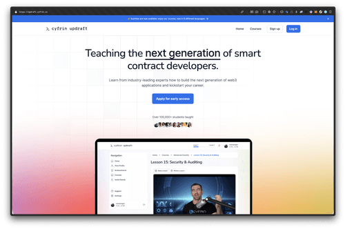 image showing updraft a learn web3 and smart contract development for free platform