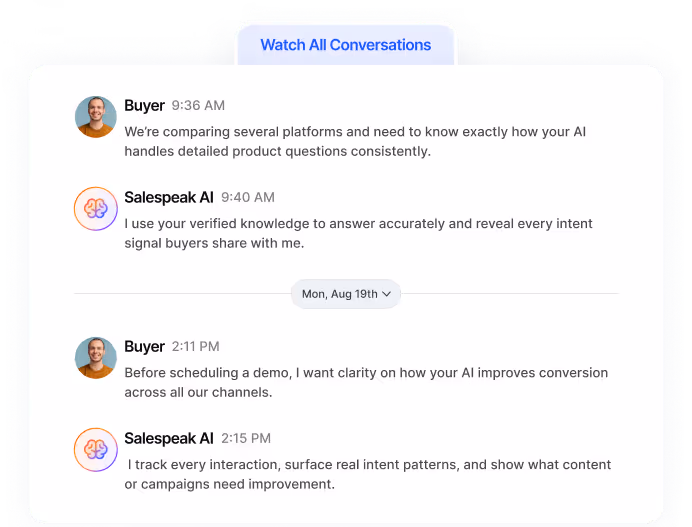 Watch conversations happen