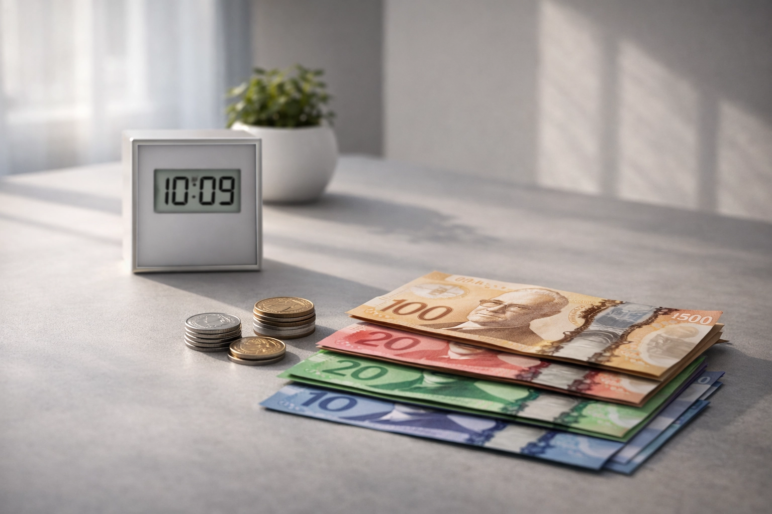 Hourglass representing time sensitivity in Canadian debt collection