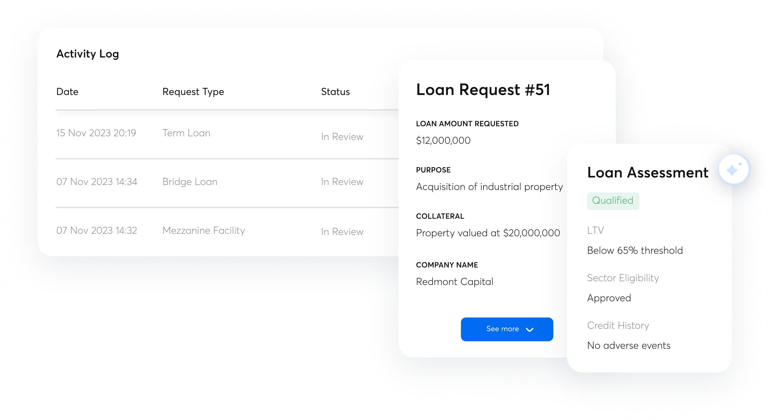 Loan details interface