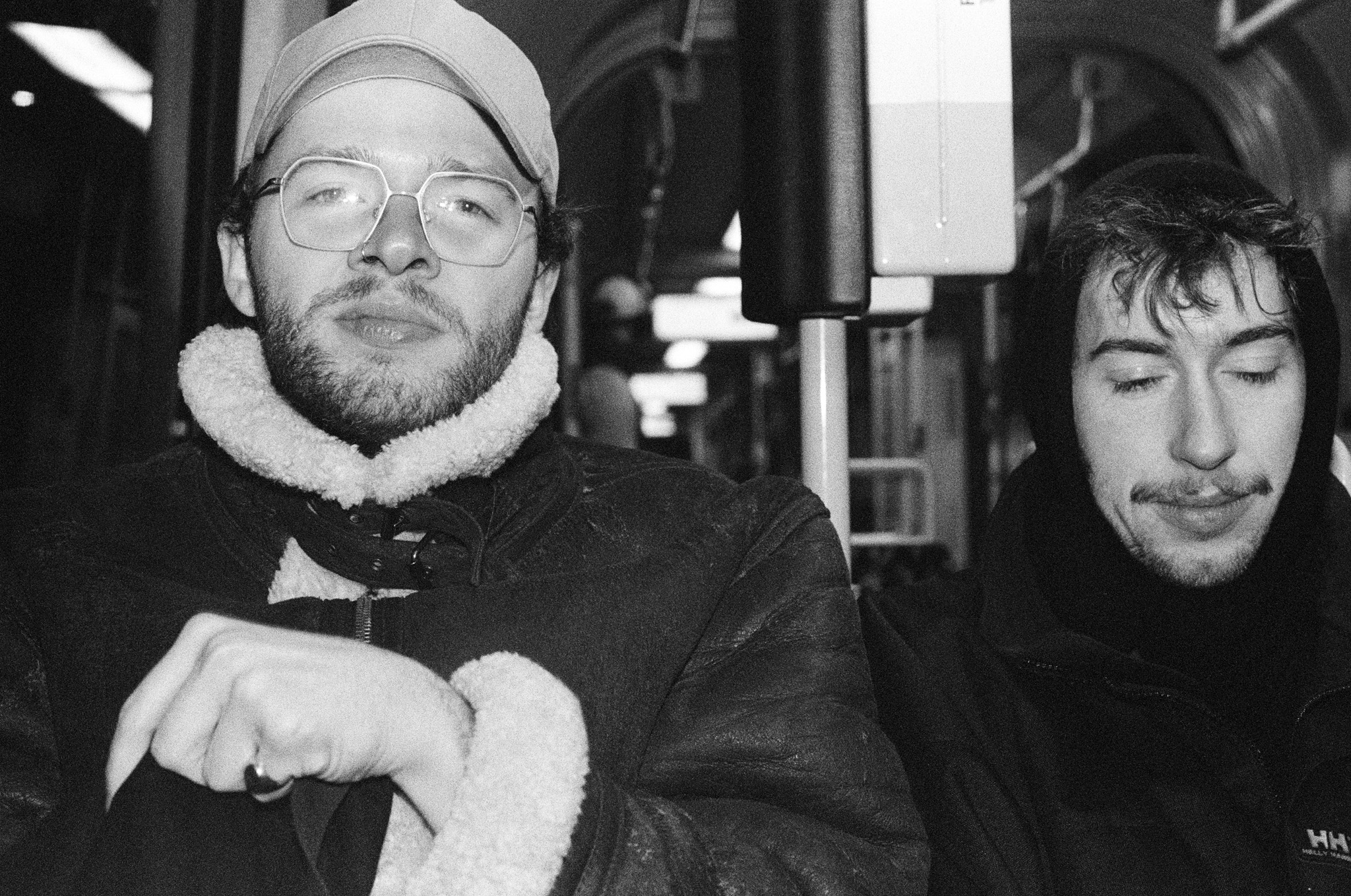 Dedo and Anton in the Straßenbahn, August 2025. Berlin, DE.