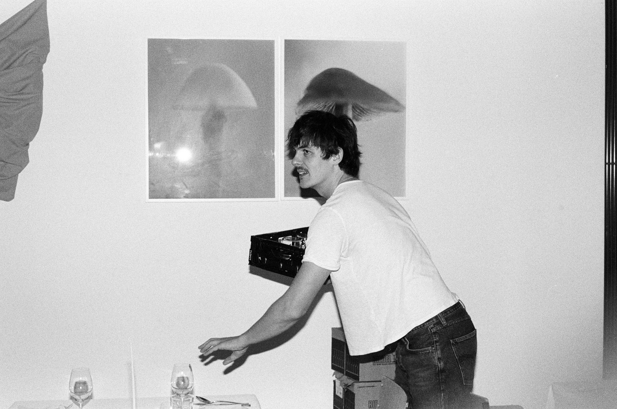 Alan setting up my birthday dinner at Studio Schmaus, December 2025. Berlin, DE. 