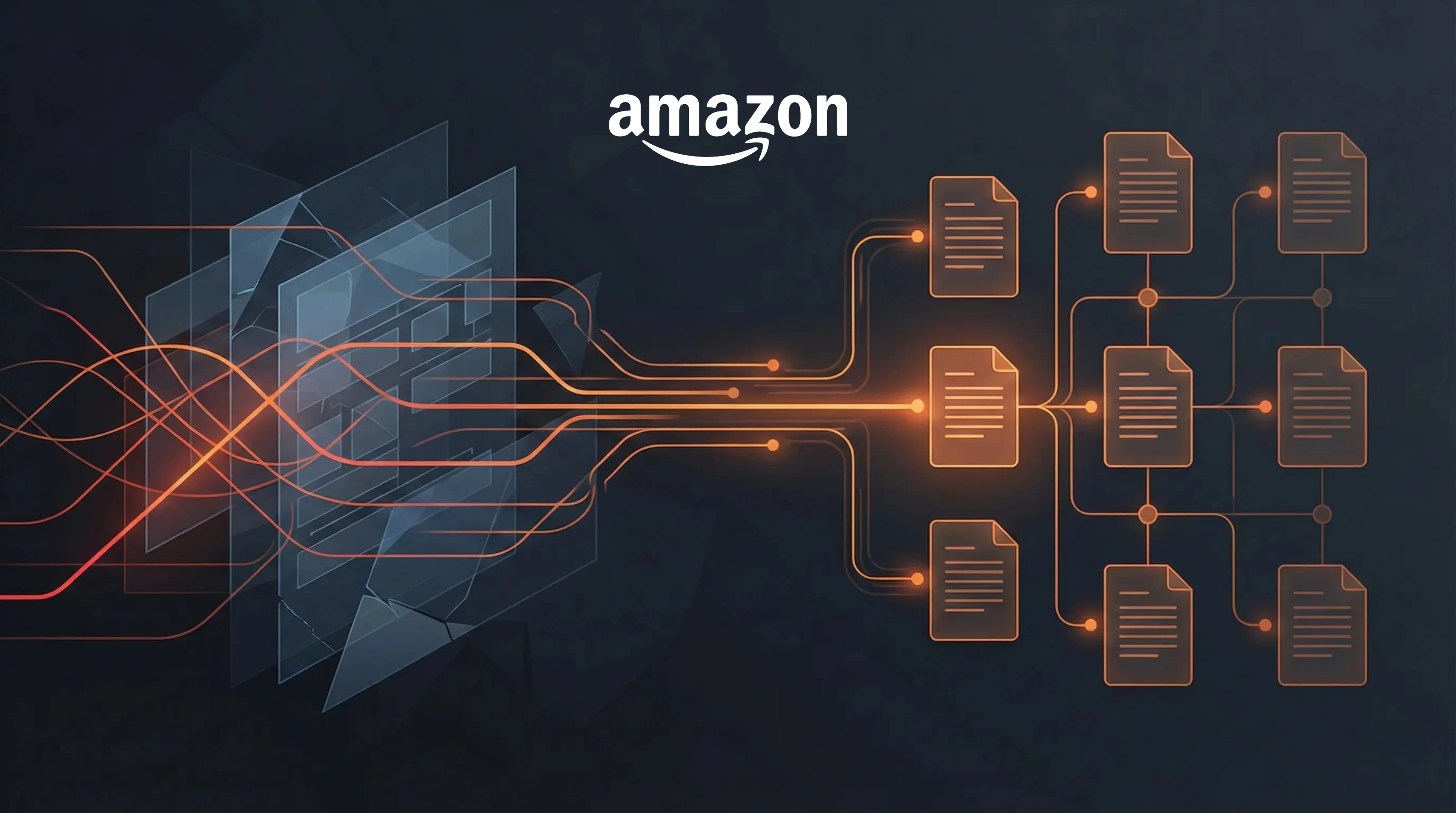 Abstract illustration representing secure cloud architecture and compliance preparation for an Amazon SP-API audit, designed to visually support audit readiness and trust.
