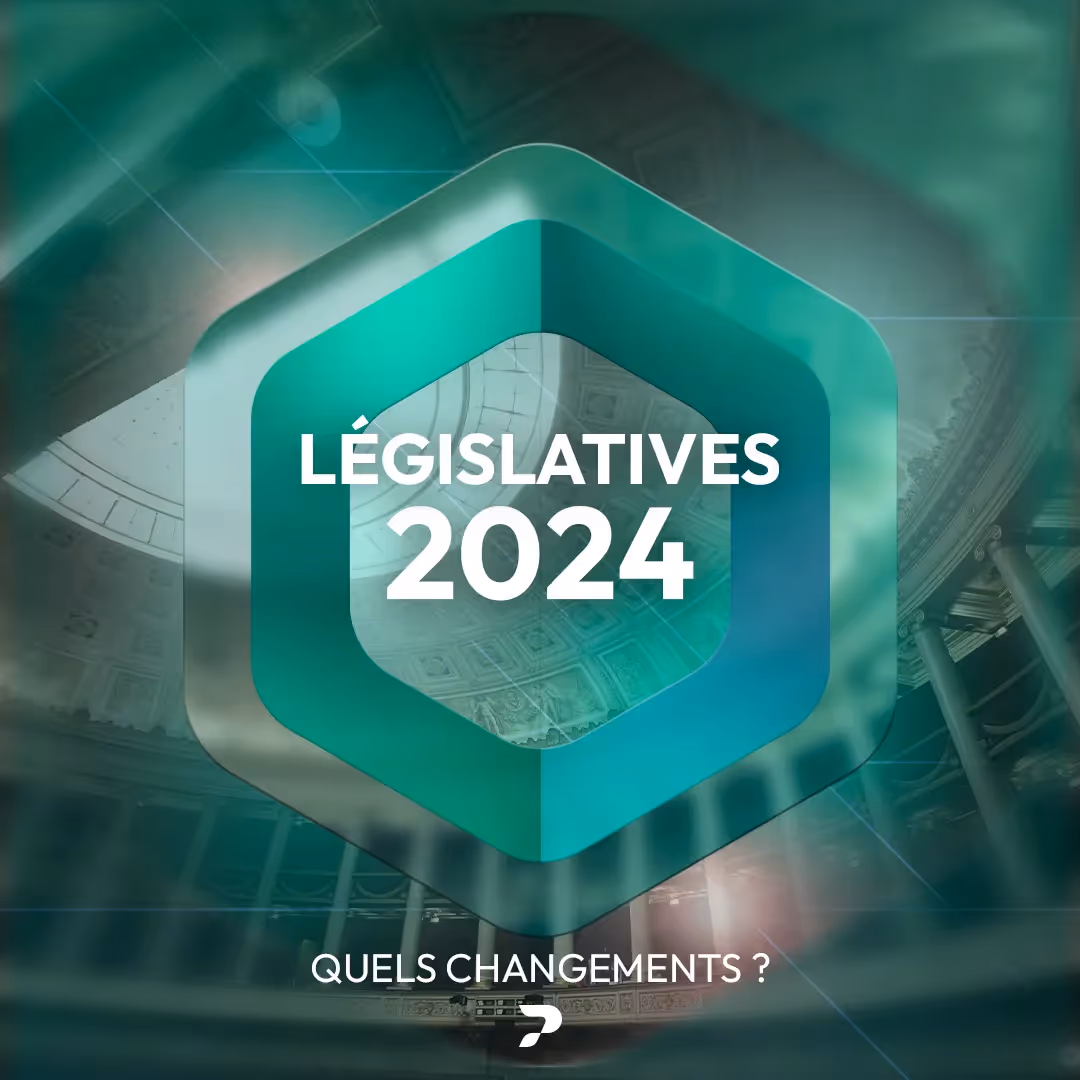 Image de l'assemblée nationale avec le texte "Législatives 2024, quels changements"