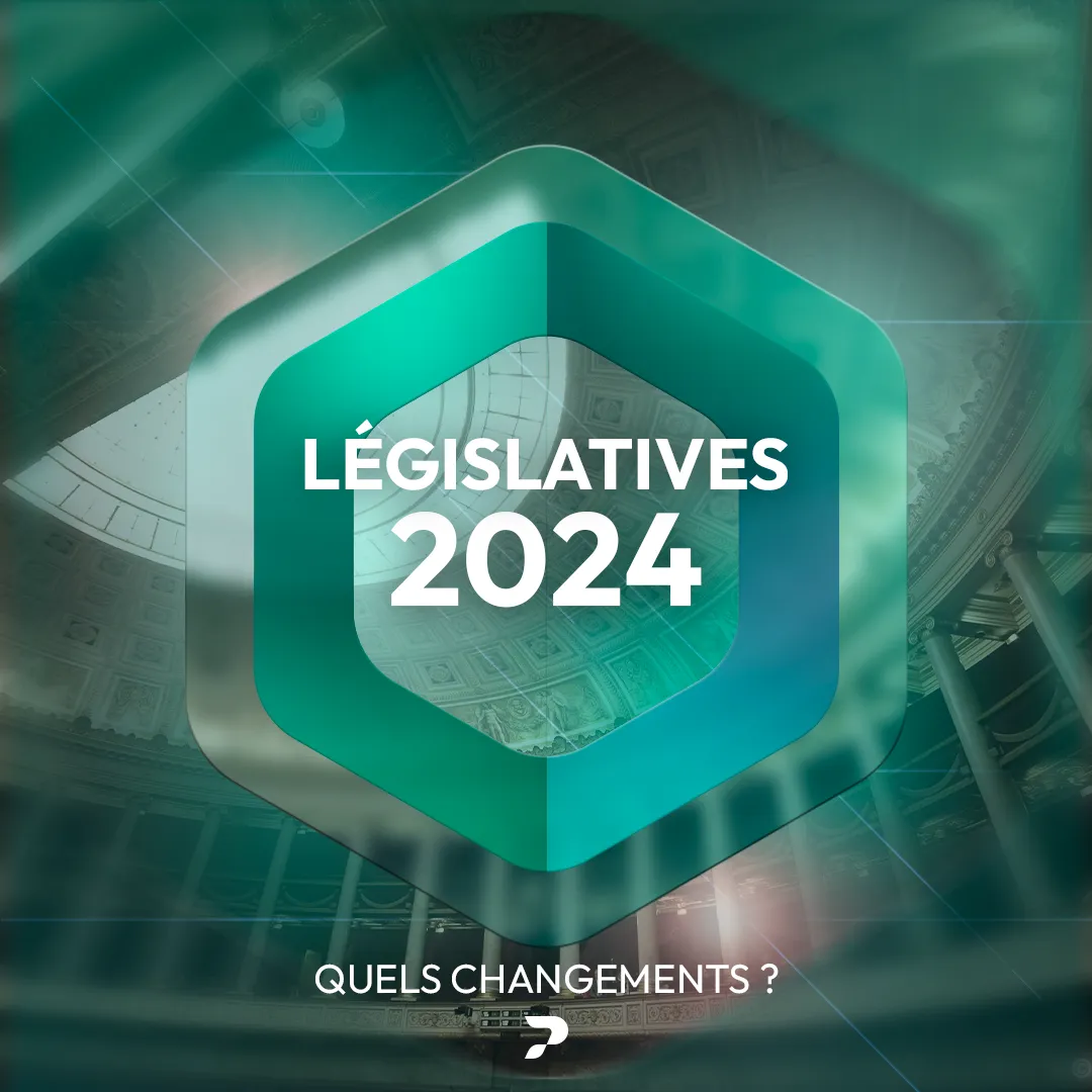 Image de l'assemblée nationale avec le texte "Législatives 2024, quels changements"