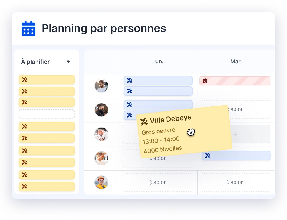 Planning par personnes