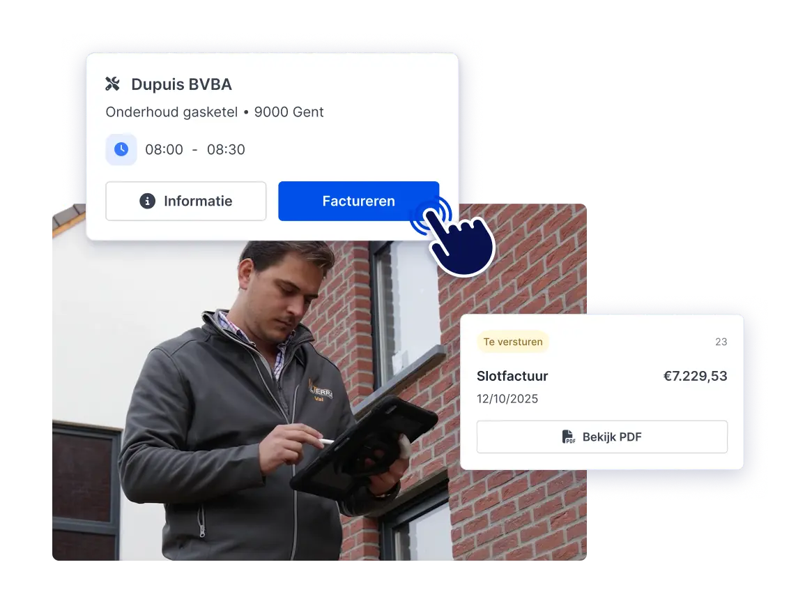 Snelle facturatie rechtstreeks vanop de werf