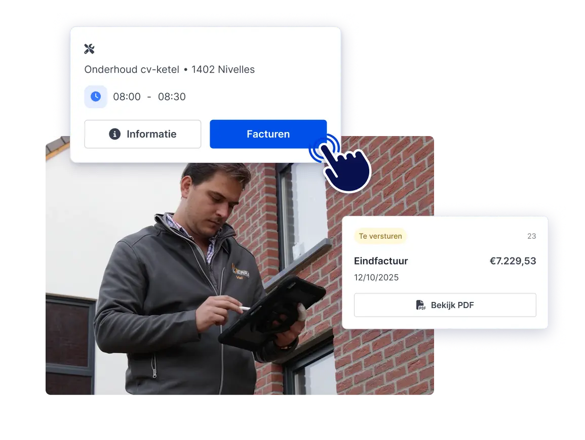 Snelle facturatie direct vanaf de bouwplaats