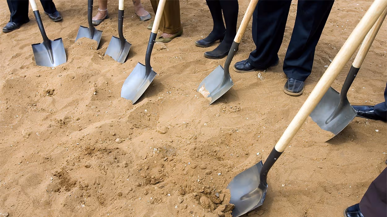 Groundbreaking for our Smyrna, TN location begins - shovels in dirt