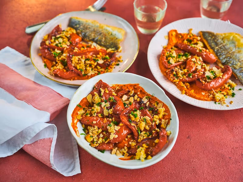 Red Peppers with Romesco 
