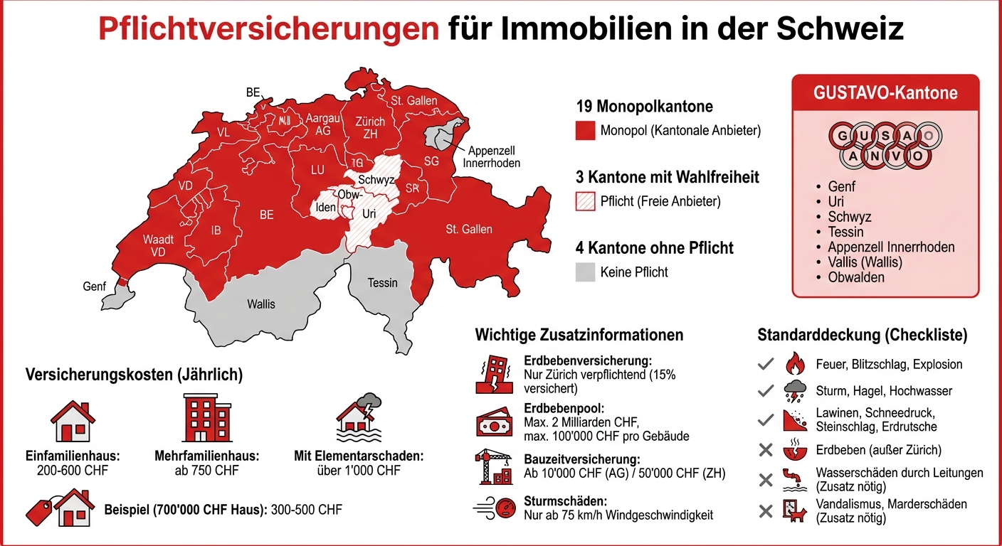 Gebäudeversicherung Schweiz: Kantonale Unterschiede und Pflichten im Überblick