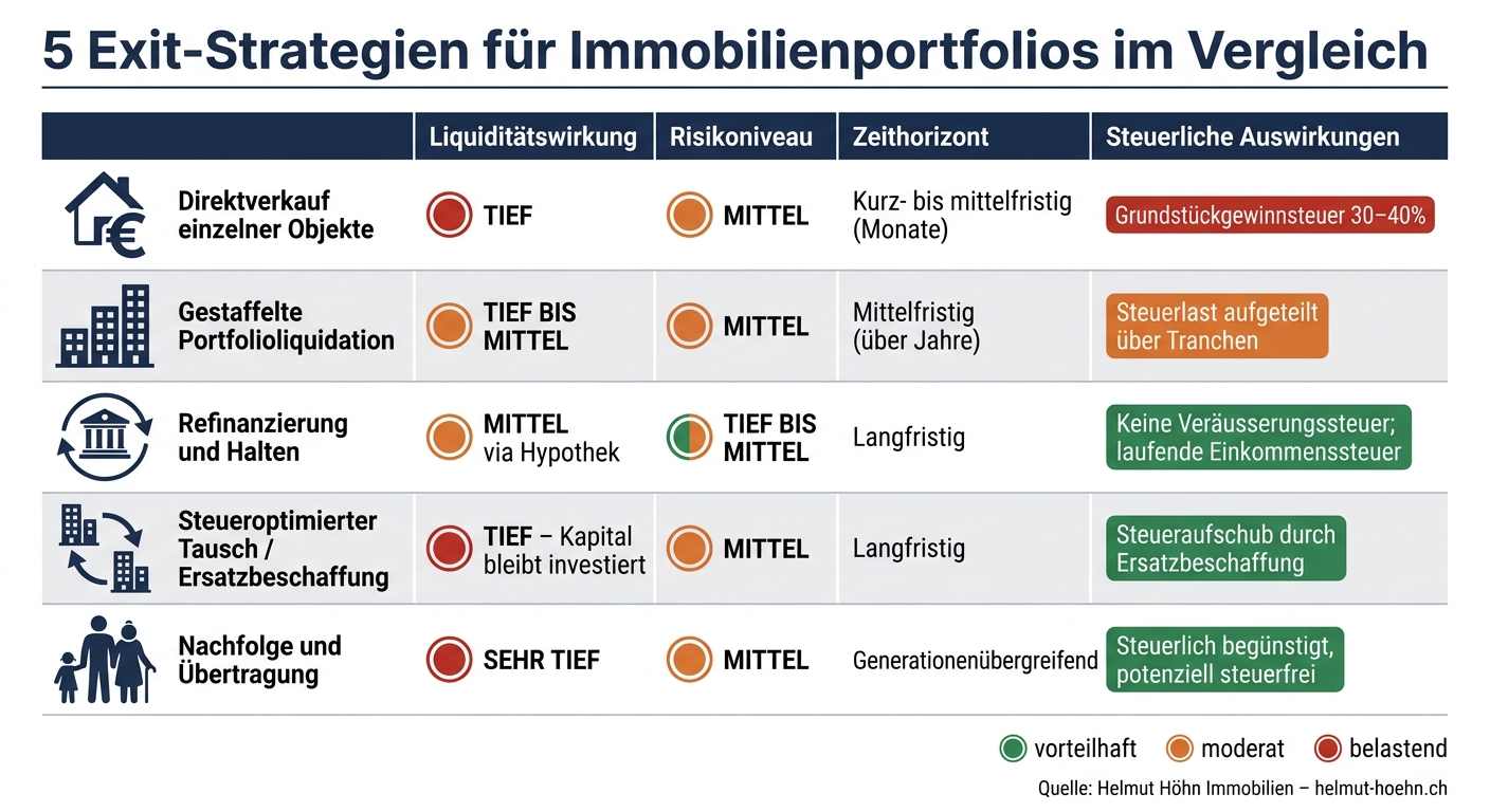 5 Exit-Strategien für Immobilienportfolios im Vergleich