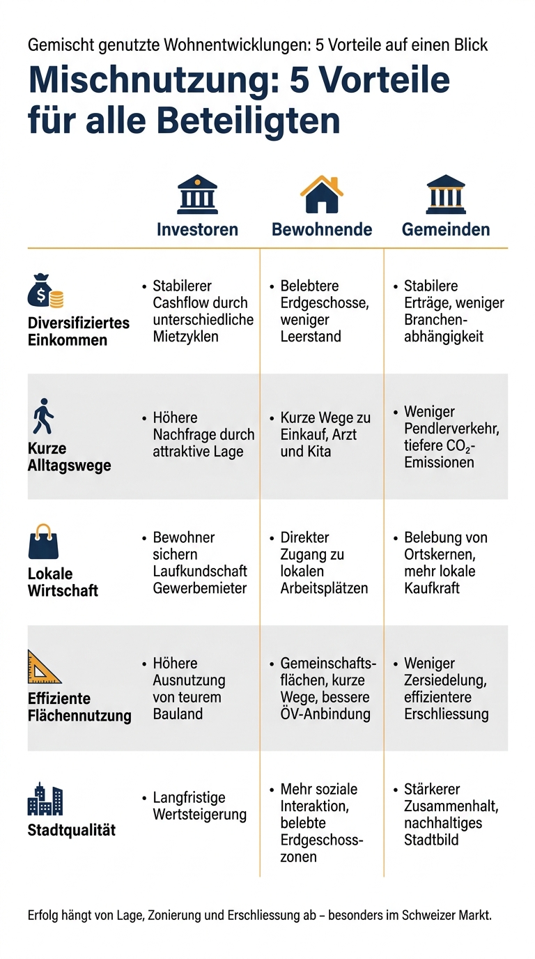 Mischnutzung: Vorteile für Investoren, Bewohner & Gemeinden
