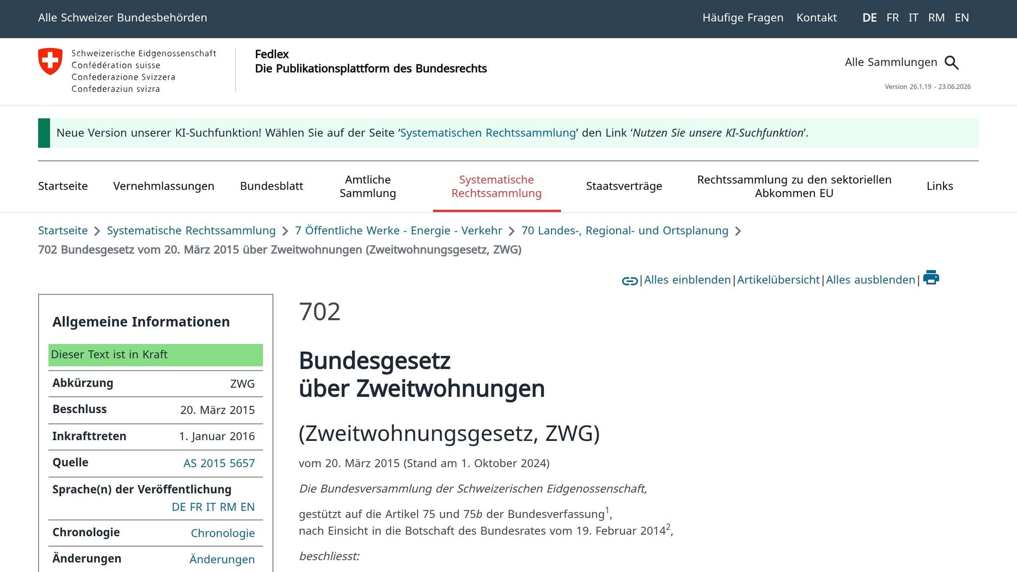 Zweitwohnungsgesetz
