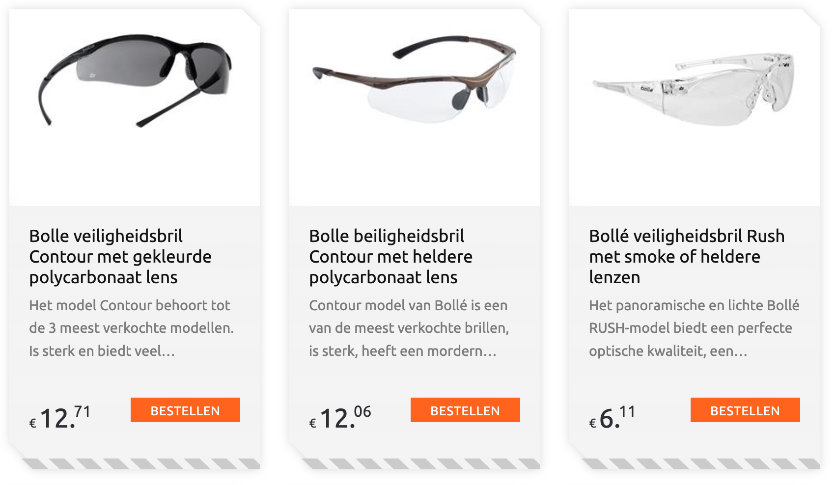reguliere standaard veiligheidsbril