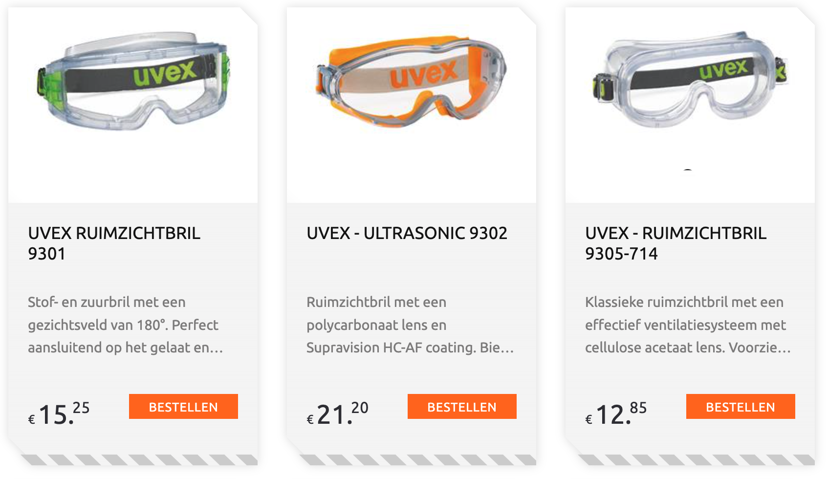 Uvex ruimzichtbrillen voor de bouw