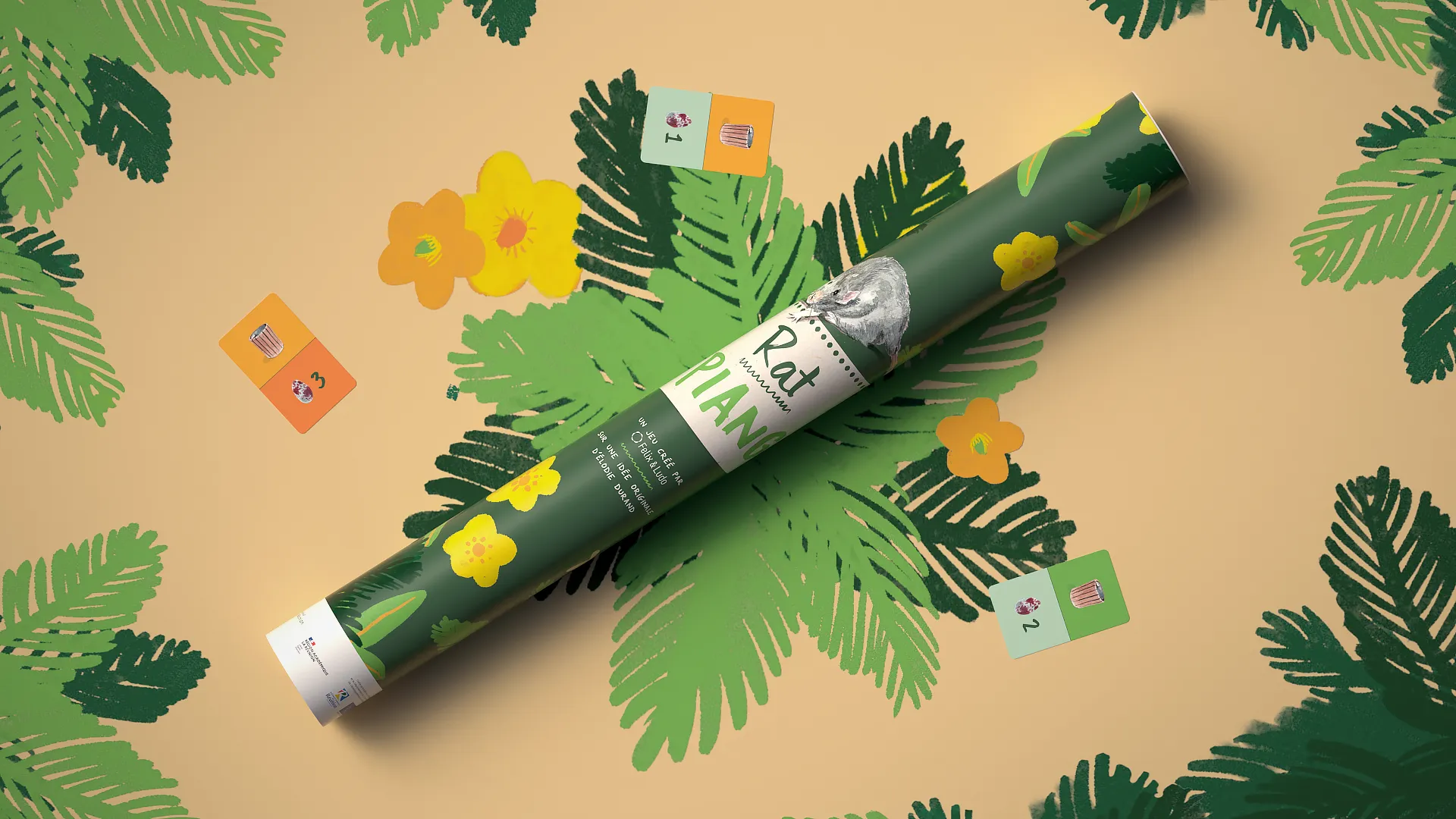 Tube de transport de l'outil éducatif Rat Piang sur la préservation de la biodiversité pour le Parc national de La Réunion