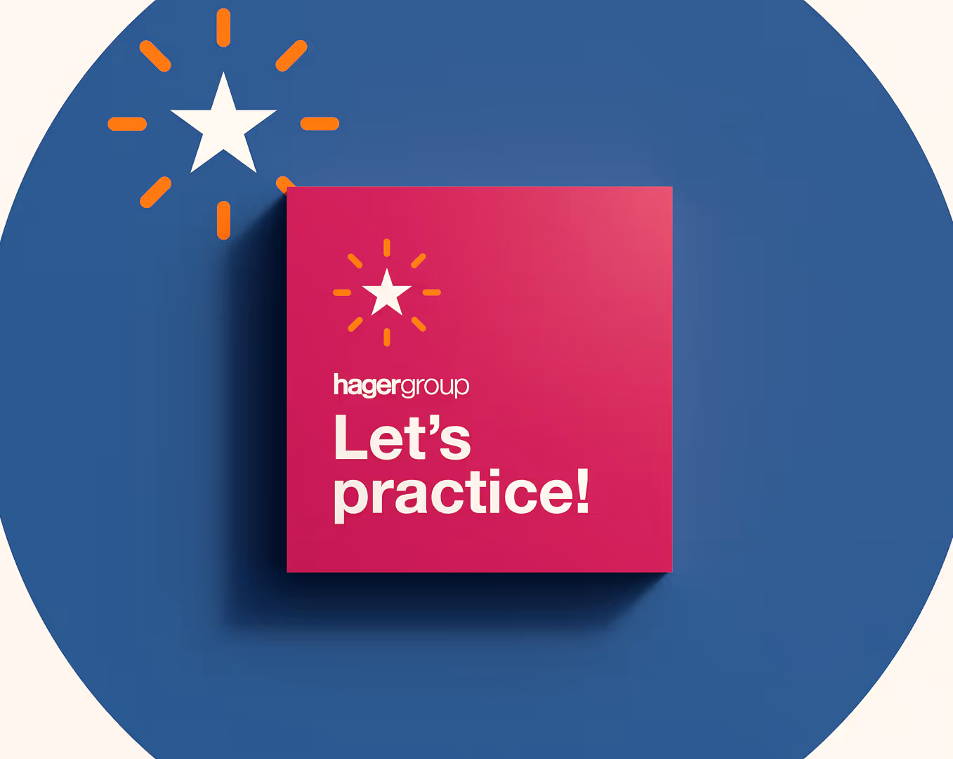 Boite de jeu Let's practice!, jeu pédagogique sur-mesure sur l'éthique des affaires développé pour Hager Group (Felix & Ludo)