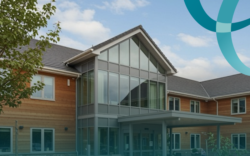 Long term care facility front driveway.