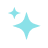 Light blue sparkle icon on a black background, resembling a shining star or magical effect.