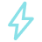Light blue lightning bolt icon, symbolizing energy or power, set against a transparent background.