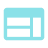 Icon representing a layout with horizontal and vertical divisions, typically used in web design and user interfaces.