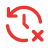 Red circular arrow icon with an X symbol indicating deletion or history removal.