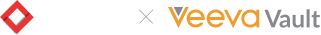Logos of Verify and Veeva Vault side by side with a multiplication sign between them.