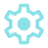 Light blue gear icon representing settings or configuration options.