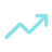 Upward trending arrow symbol representing growth or progress in statistics or finance.