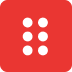 Red icon featuring a grid of six white dots.