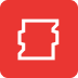 Red square icon featuring a white outline of a stylized document or webpage. Simple and modern design.