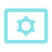 Icon of a settings gear inside a rectangular window.