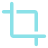 Icon of a cropping tool featuring a rectangular shape with arrows indicating resizing directions.