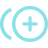 Blue circular icon with a plus sign in the center, indicating 'add' or 'zoom in'.
