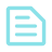 Blue icon of a document with three horizontal lines representing text.