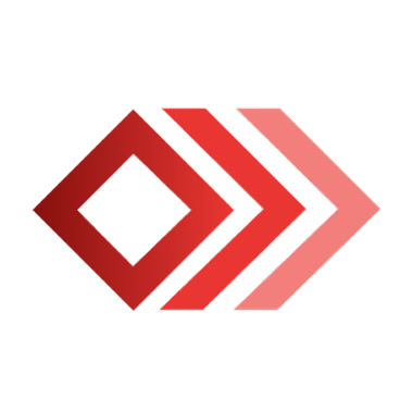 Logo consisting of a red diamond shape followed by two red arrows pointing to the right.