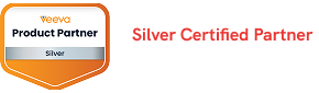 Veeva Product Partner Silver badge with text Silver Certified Partner Trusted by customers.