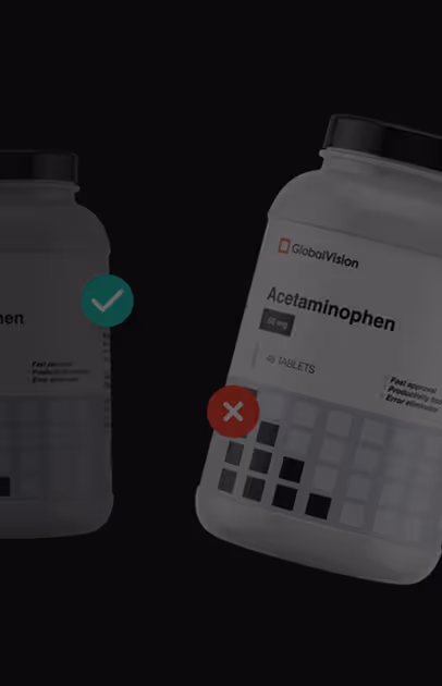 Comparison of two acetaminophen bottles, one with a green checkmark indicating correct and another with a red cross indicating incorrect.