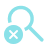Magnifying glass icon with a small cross symbol indicating search is off or disabled.