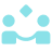 Icon of two people facing each other with a double-headed arrow between them indicating exchange or partnership.