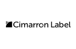 Cimarron Label company logo with a black and white geometric icon.