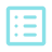 Icon of a checklist or list with three bullet points and lines representing text.