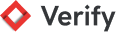 Verify company logo with a red diamond-shaped icon and black text.