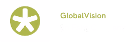Green circle with a white four-pointed asterisk inside, beside text 'GlobalVision an Esko company'.